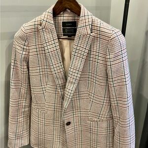 J. Crew tall Parke blazer in ivory plaid Italian wool